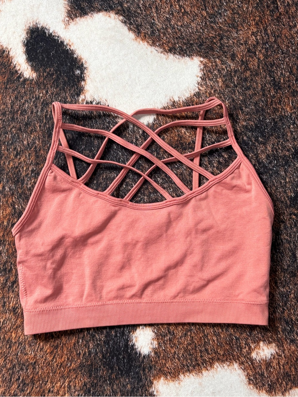 Zenana Outfitters Strappy Crisscross Bralette - Dusty Rose